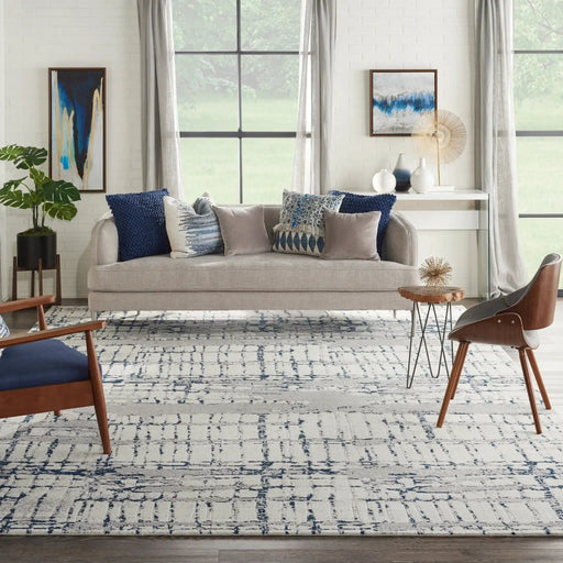 Nourison Rugs Twilight TWI10 Ivory Navy - Woven Rugs