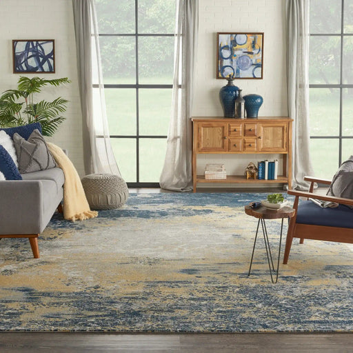 Nourison Rugs Twilight TWI22 Navy Gold - Woven Rugs