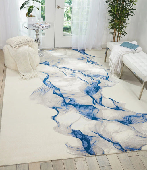 Nourison Rugs Twilight Nourison TWI27 Ivory Blue - Woven Rugs