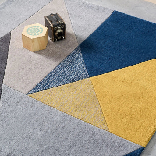 Origins Rugs Design Matters Blue Ochre - Woven Rugs