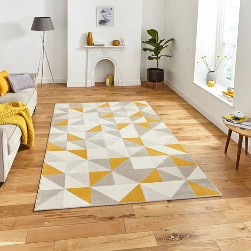 Think Rugs Rugs Vancouver 18214 Beige/ Yellow - Woven Rugs