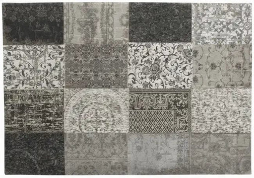 Louis De Poortere Rugs Vintage 8101 Black White Rugs - Woven Rugs