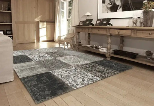 Louis De Poortere Rugs Vintage 8101 Black White Rugs - Woven Rugs