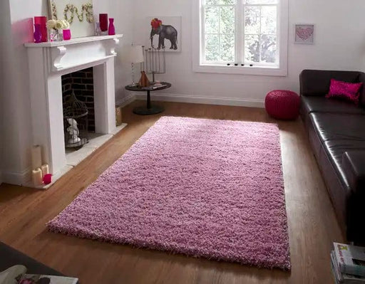 Think Rugs Rugs Rectangle / 240 x 340cm Vista - Plain 2236 Pink 5060290486378 - Woven Rugs