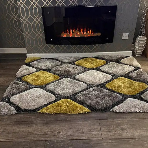 Think Rugs Rugs Noble House NH5858 Grey/Yellow - Woven Rugs