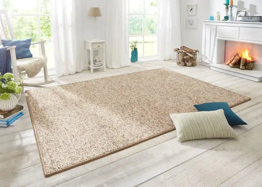 RugsDirect Online Plain/Nearly Plain Wolly 102842 Beige Brown Rug - Woven Rugs