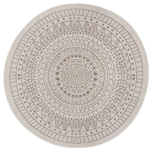 RugsDirect Online Plain/Nearly Plain Twin Reversible Circles Indoor Outdoor 105475 Linen Rug - Woven Rugs