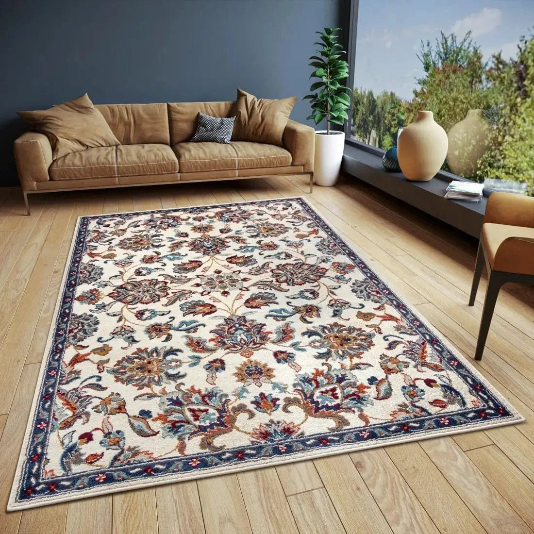 Lubrin Rug Luxor 105635 Cream Rug — Woven Rugs
