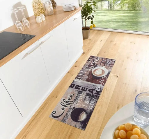 RugsDirect Online Funky 50cm x 150cm Runner Cook & Clean 105722 Coffee Rug 4262377777183 - Woven Rugs
