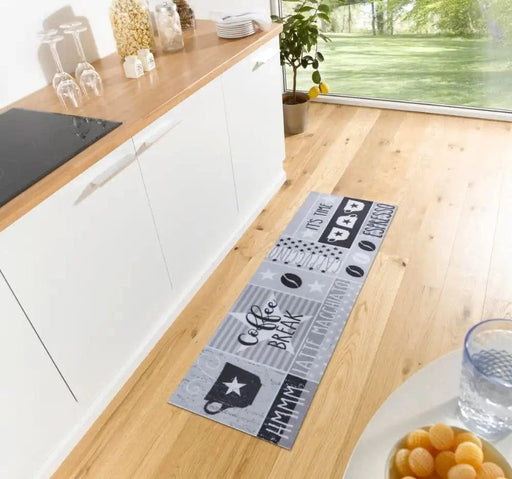 RugsDirect Online Funky 50cm x 150cm Runner Cook & Clean 105723 Coffee Grey Rug 4262377777190 - Woven Rugs