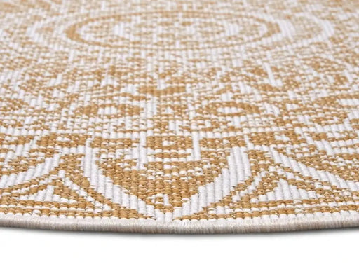 RugsDirect Online Plain/Nearly Plain Twin Reversible Circles Indoor Outdoor 105792 Ochre Rug - Woven Rugs