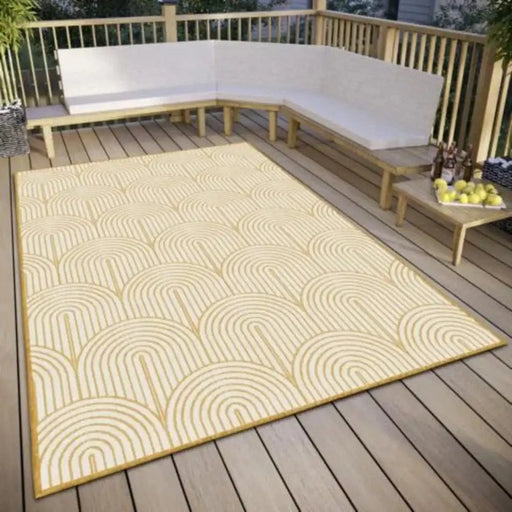 RugsDirect Online Plain/Nearly Plain Pangli Reversible Indoor Outdoor 105849 Ochre Rug - Woven Rugs