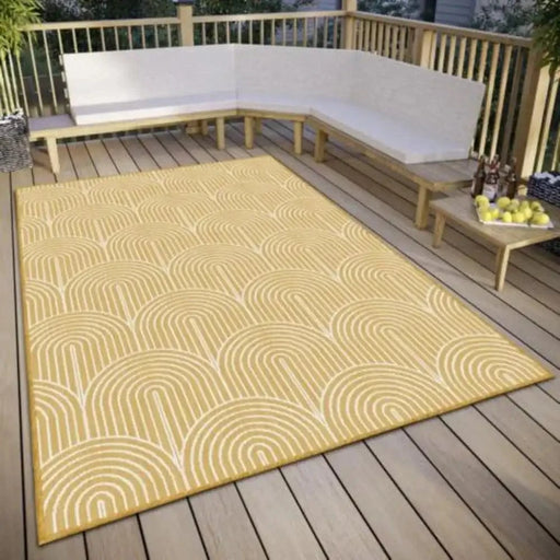 RugsDirect Online Plain/Nearly Plain Pangli Reversible Indoor Outdoor 105849 Ochre Rug - Woven Rugs