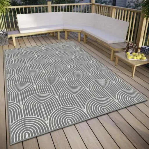 RugsDirect Online Plain/Nearly Plain Pangli Reversible Indoor Outdoor 105851 Silver Rug - Woven Rugs