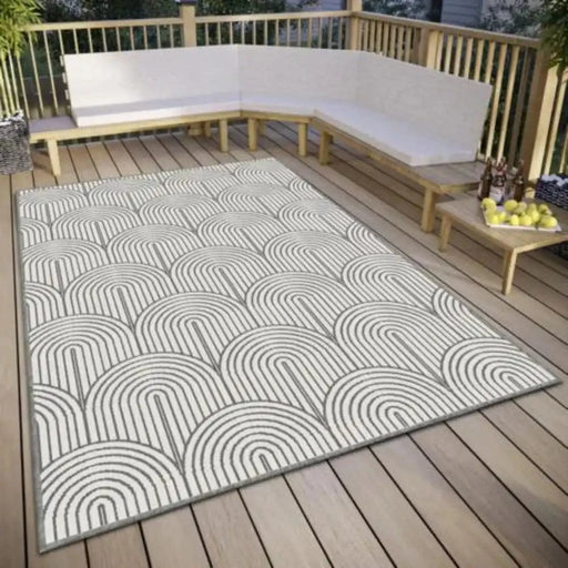 RugsDirect Online Plain/Nearly Plain Pangli Reversible Indoor Outdoor 105851 Silver Rug - Woven Rugs