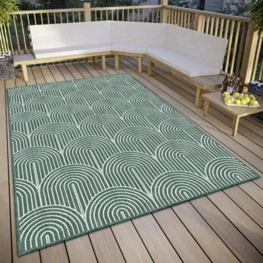 RugsDirect Online Plain/Nearly Plain Pangli Reversible Indoor Outdoor 105853 Green Rug - Woven Rugs