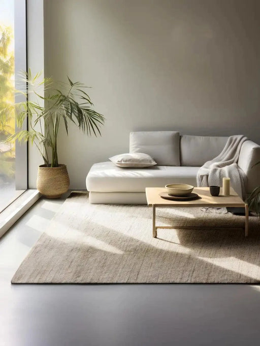 RugsDirect Online Plain/Nearly Plain Handloom 1 105962 Grey Brown Rug - Woven Rugs