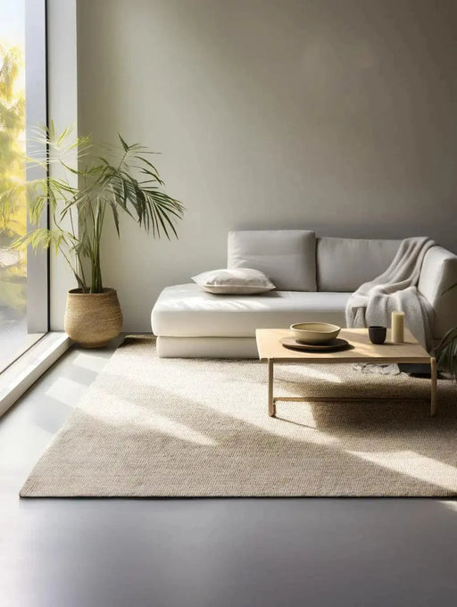 RugsDirect Online Plain/Nearly Plain Boucle 105973 Ivory White Rug - Woven Rugs