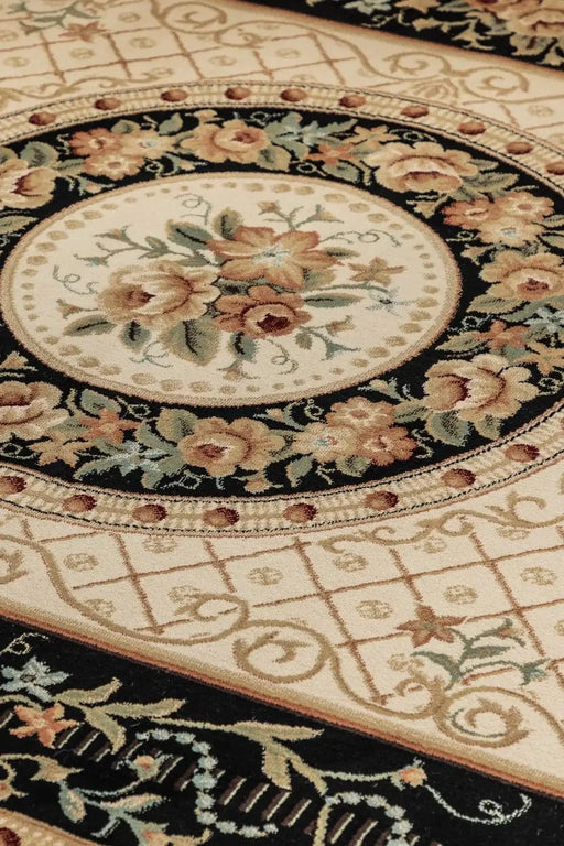 RugsDirect Online Traditional Herat 2 105993 Black Cream Rug - Woven Rugs