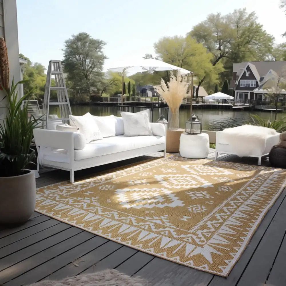 Gemini Reversable 106022 Ochre — Woven Rugs