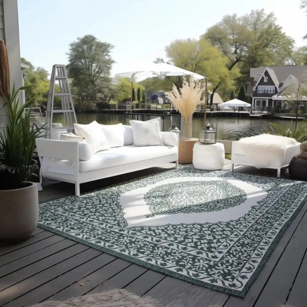 Gemini Reversible 106025 Green Rug — Woven Rugs