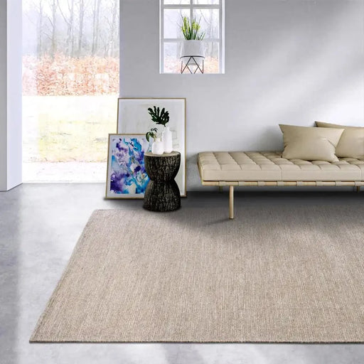 RugsDirect Online Plain/Nearly Plain Delhi 106053 Linen White Rug - Woven Rugs