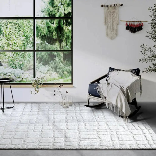 RugsDirect Online Plain/Nearly Plain Elle Gallery 106098 Cream White Rug - Woven Rugs