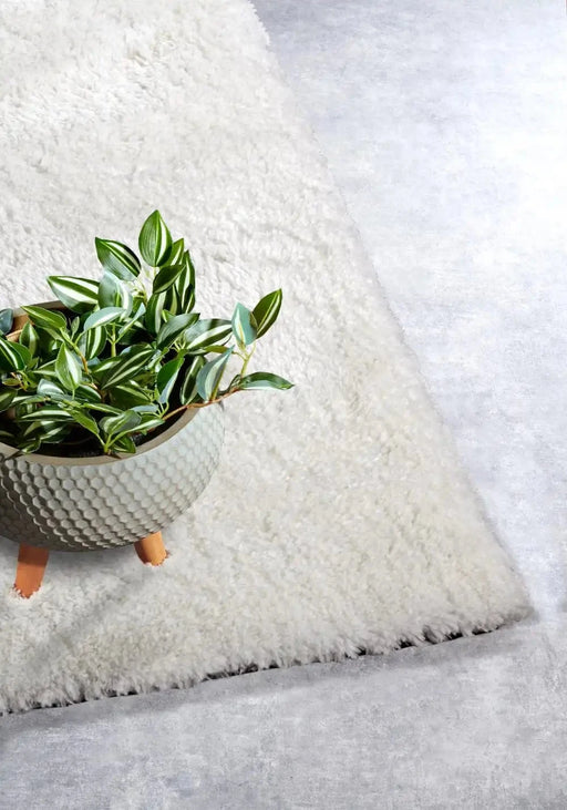 RugsDirect Online Plain/Nearly Plain Myk 106112 Ivory White Rug - Woven Rugs