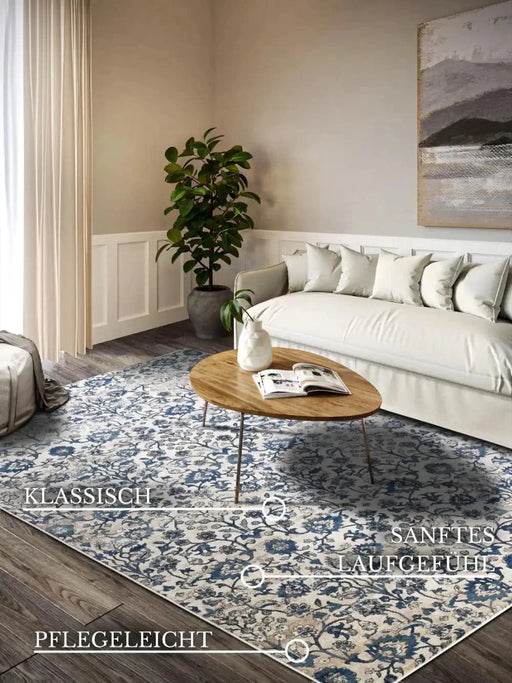 RugsDirect Online Traditional Kollektion 1869 106120 Cream Blue Rug - Woven Rugs