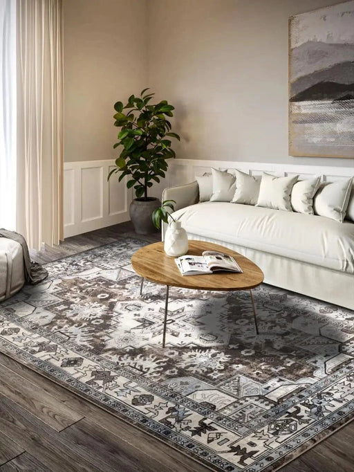 RugsDirect Online Traditional Kollektion 1869 106124 Brown Cream Rug - Woven Rugs