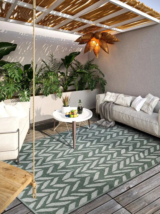 RugsDirect Online Plain/Nearly Plain 1883 Indoor Outdoor 106157 Jungle Green Rug - Woven Rugs