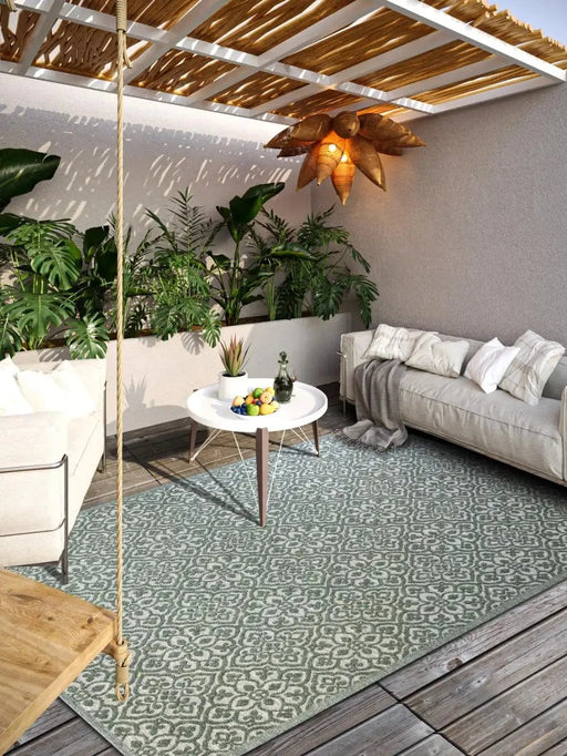 RugsDirect Online Plain/Nearly Plain 1883 Indoor Outdoor 106158 Jungle Green Rug - Woven Rugs