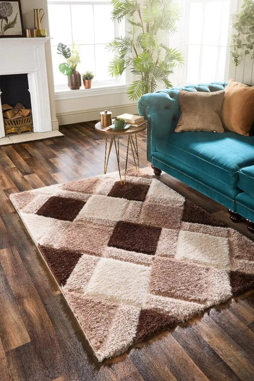 Origins Rugs 3D Geo Shaggy Beige - Woven Rugs