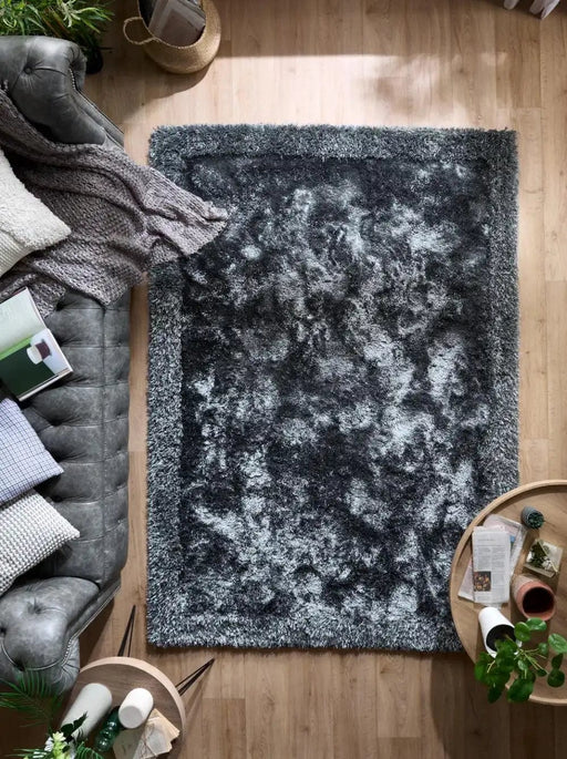 Origins Rugs Shimmer Border Charcoal - Woven Rugs