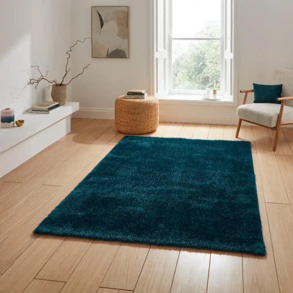 Lux Shaggy Dark Green — Woven Rugs
