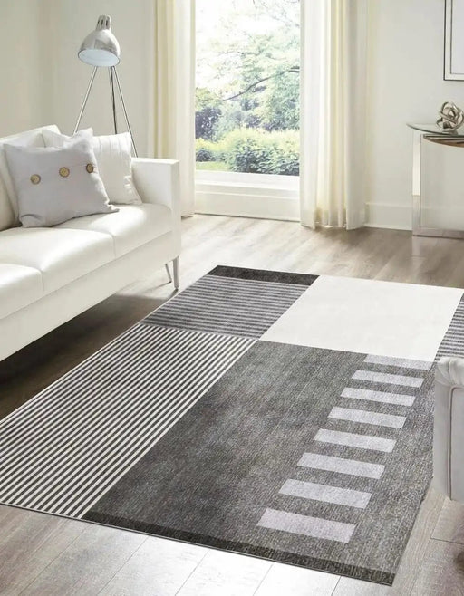 Likewise Matting Rugs Tokyo Geo Blocks Grey - Woven Rugs