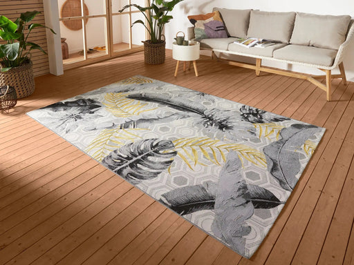 RugsDirect Online Funky Flair 105612 Gold Leaves Rug - Woven Rugs