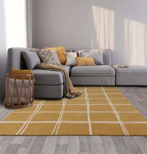Asiatic Rugs Albany Asiatic Grid Gold - Woven Rugs