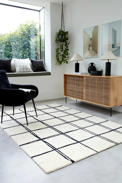 Asiatic Rugs Albany Asiatic Grid Monochrome - Woven Rugs