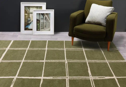Asiatic Rugs Albany Asiatic Grid Olive - Woven Rugs