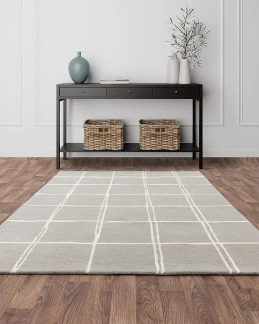 Asiatic Rugs Albany Asiatic Grid Silver - Woven Rugs