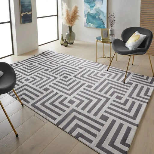 Concept Looms Rugs Lugano LUG01 Light Grey Anthracite - Woven Rugs