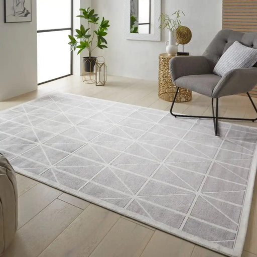 Concept Looms Rugs Lugano LUG02 Light Grey Ivory - Woven Rugs