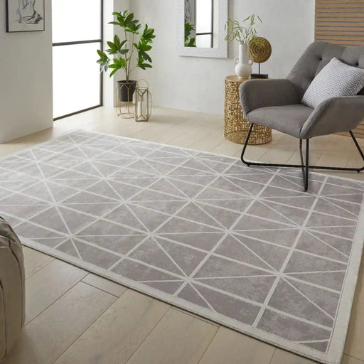 Concept Looms Rugs Lugano LUG02 Light Grey Ivory - Woven Rugs