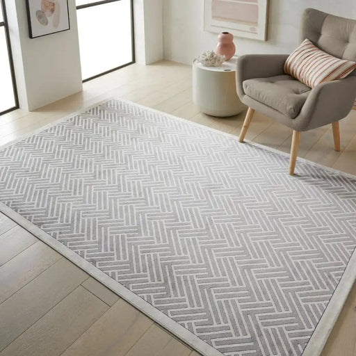 Concept Looms Rugs Lugano LUG03 Light Grey Ivory - Woven Rugs