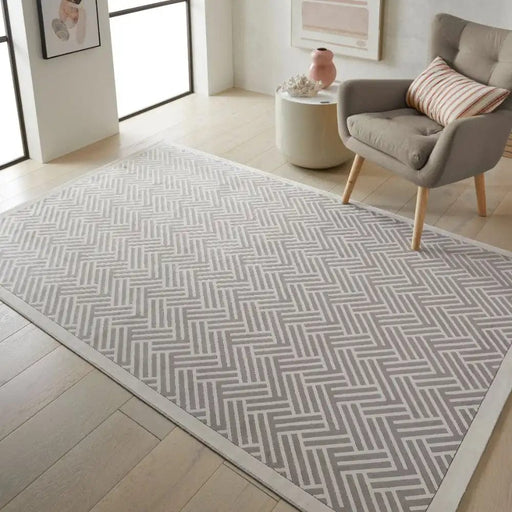 Concept Looms Rugs Lugano LUG03 Light Grey Ivory - Woven Rugs