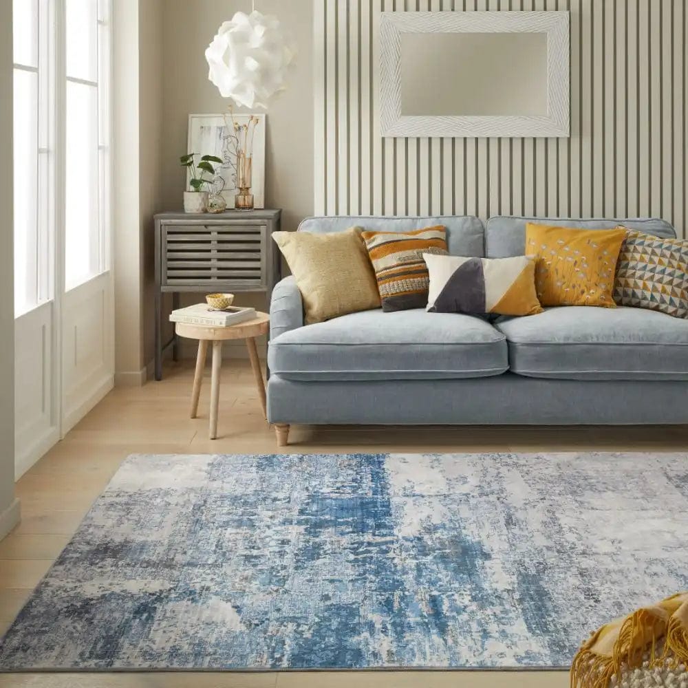 Lux Washable LUX07 Blue Ivory — Woven Rugs