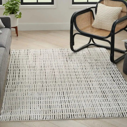 Nourison Rugs Modern Comfort  MNC03 Ivory Black - Woven Rugs