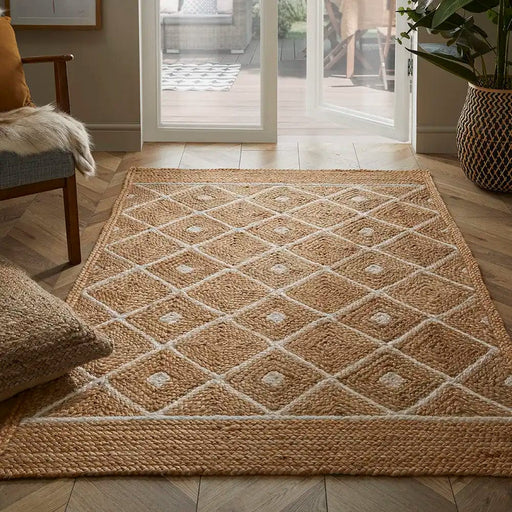 Esselle Rugs Rectangle / 120 x 170cm PRESTBURY NATURAL DIAMOND 5060623077266 - Woven Rugs