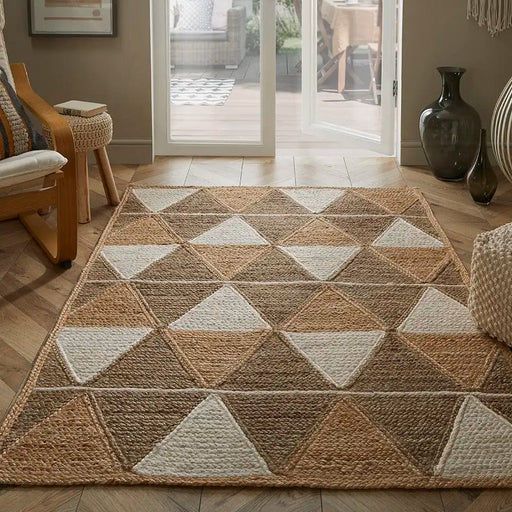 Esselle Rugs Rectangle / 120 x 170cm PRESTBURY NATURAL GEOMETAIC 5060623077273 - Woven Rugs